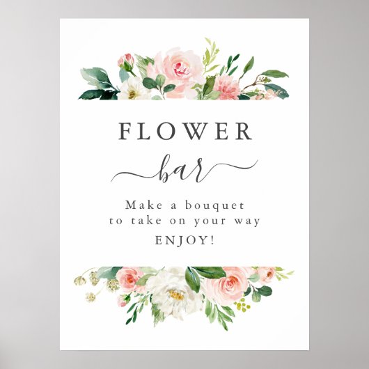 Blozende Roze Bloem Bloem Bar Bord Poster (Voorkant)