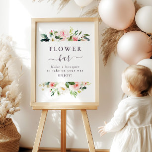 Blozende Roze Bloem Bloem Bar Bord Poster