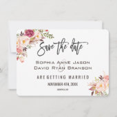 Blozende Roze Bloem Foto Handgeschreven Bewaar de  Save The Date (Achterkant)