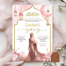 Blozende Roze Bloem Islamitisch Meisje Hidjab