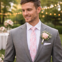 Blozende Roze Bloem Roos Patroon Necktie