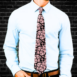 Blozende Roze Bloem Roos Patroon Necktie Stropdas