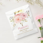 Blozende Roze Bloemachtige Baby Shower Verjaardag Bedankzakje (Gezegeld)
