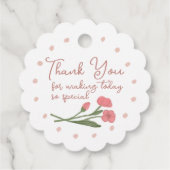 Blozende Roze Bloemachtige Tuin Fantasievol Handge Bedankjes Labels (Achterkant)