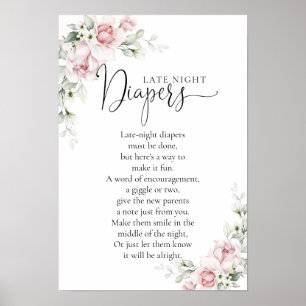 Blozende Roze Bloemen Baby Borrel Poster