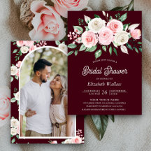 Blozende Roze Bloemen Bordeaux Foto Bruidsdouche