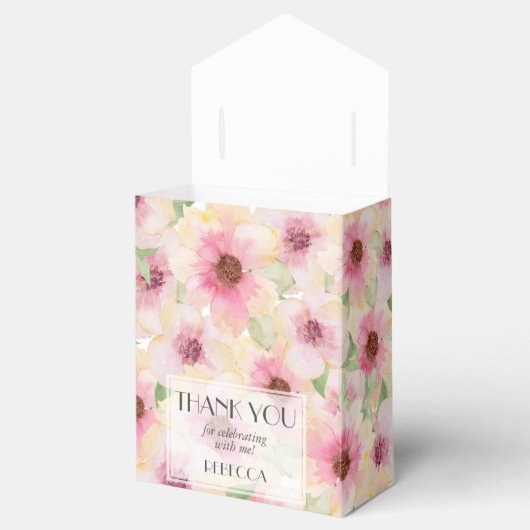 Blozende Roze Bloemen Feest Bedankdoosjes (Geopend)