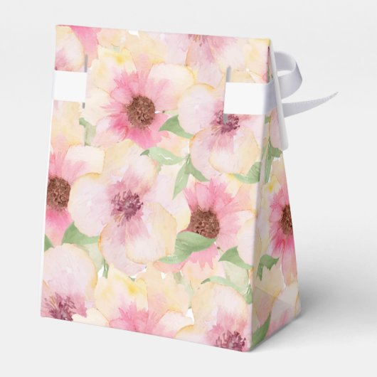 Blozende Roze Bloemen Feest Bedankdoosjes (Achterkant)