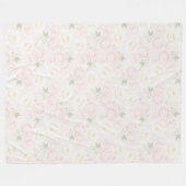 Blozende Roze Bloemen Fleece Deken (Voorkant (Horizontaal))