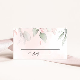 Blozende Roze Bloemen, Groene Planten, Boho, Bloem Plaatskaartje