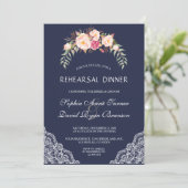 Blozende Roze Bloemen Kant Oefen Eetkamer Kaart (Staand voorkant)