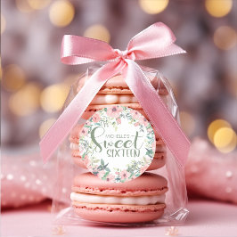 Blozende Roze Bloemen Salie Groene Bladeren Sweet  Ronde Sticker