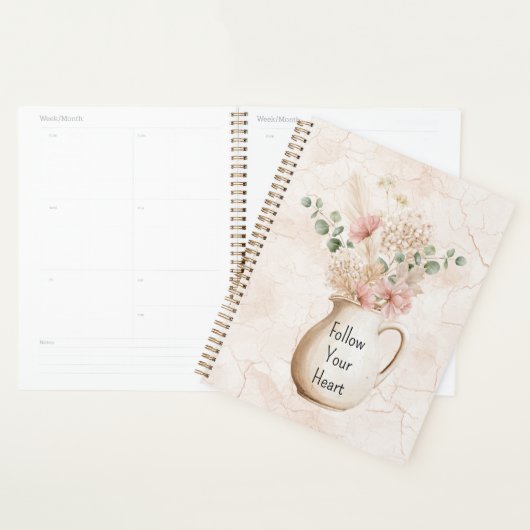 Blozende Roze Bloemen Vaas Planner (Display)