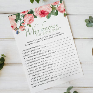 Blozende Roze Bloemenspel Wie Kent de Bruid het Be Flyer