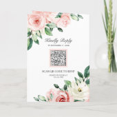 Blozende Roze Bloemige All-in-One QR-code Huwelijk (Achterkant)