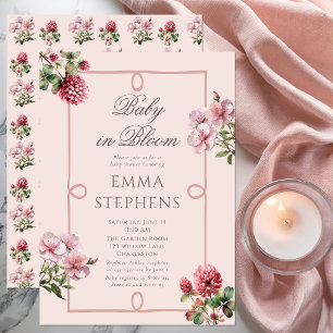 Blozende Roze Bloemige Baby in Bloom Tuin Baby Sho Kaart