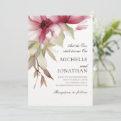 Blozende Roze Bloemige Bijbeltekst Huwelijk Kaart (Staand voorkant)