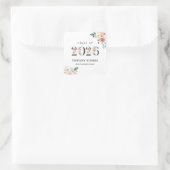 Blozende Roze Bloemige Cijfers Afstudeer Sticker (Tas)