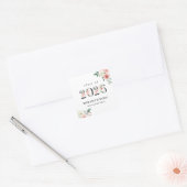 Blozende Roze Bloemige Cijfers Afstudeer Sticker (Envelop)