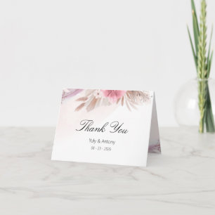 Blozende Roze Bloemige Dessert Roos Huwelijk Dankb Bedankkaart