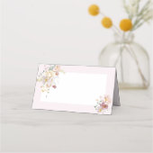 Blozende Roze Bloemige Elegant Plaatskaartje (Voorkant)