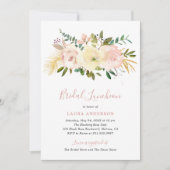 Blozende Roze Bloemige Elegante Bruidsuitnodiging Kaart (Voorkant)