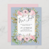 Blozende Roze Bloemige Groene Boho Bruiloft (Voorkant / Achterkant)