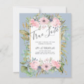 Blozende Roze Bloemige Groene Boho Bruiloft (Voorkant)