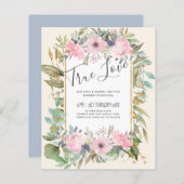 Blozende Roze Bloemige Groene Boho Bruiloft (Voorkant / Achterkant)