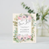 Blozende Roze Bloemige Groene Boho Bruiloft (Staand voorkant)