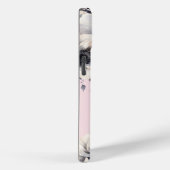 Blozende Roze Bloemige Initiële Monogram Case-Mate iPhone Case (Achterkant / Rechts)