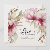 Blozende Roze Bloemige Liefde Faalt Nooit Bijbel B Kaart (Achterkant)