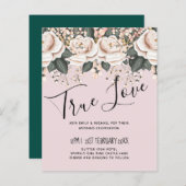 Blozende Roze Bloemige Salie Bruiloftsbudget (Voorkant / Achterkant)