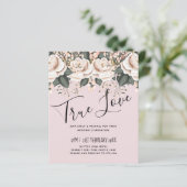 Blozende Roze Bloemige Salie Bruiloftsbudget (Staand voorkant)