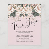 Blozende Roze Bloemige Salie Bruiloftsbudget (Voorkant)