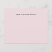 Blozende Roze Bloemige Salie Bruiloftsbudget (Achterkant)