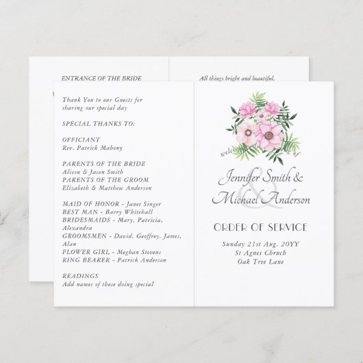 Blozende Roze Bloemige Saliebladeren Budget Bruilo (Voorkant / Achterkant)