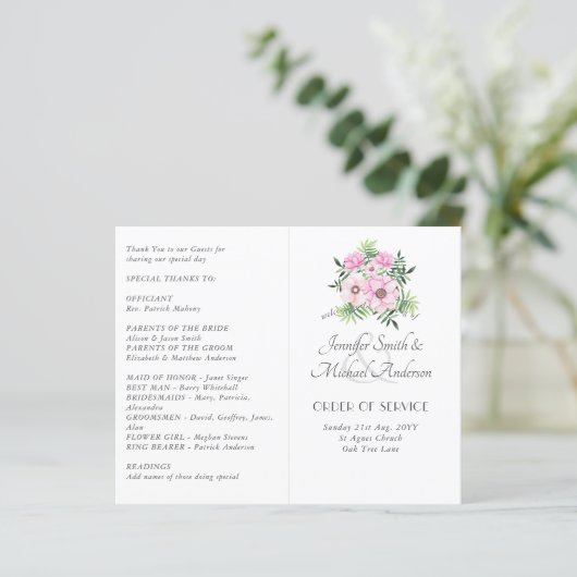 Blozende Roze Bloemige Saliebladeren Budget Bruilo (Staand voorkant)