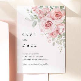 Blozende Roze Bloemige Trouwdag Save The Date