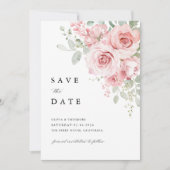 Blozende Roze Bloemige Trouwdag Save The Date (Voorkant)