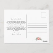 Blozende Roze Bloemige Trouwfoto Liefde en Dank Briefkaart (Achterkant)