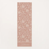 Blozende Roze Bloemmotief Script Naam Yogamat (Voorkant)