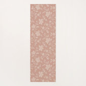 Blozende Roze Bloemmotief Script Naam Yogamat (Achterkant)
