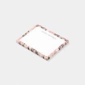 Blozende Roze Bloemmotief Voeg Je Naam Toe Post-it® Notes (Schuin)