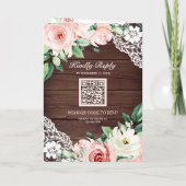 Blozende Roze Bloemslinger Kant Landelijk Hout QR (Achterkant)