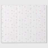 Blozende Roze Bloemstrepen Cadeaupapier (Vlak)