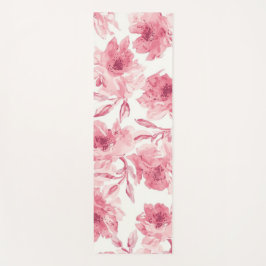 Blozende Roze Bloesems Waterverf Geschilderde Luch Yogamat