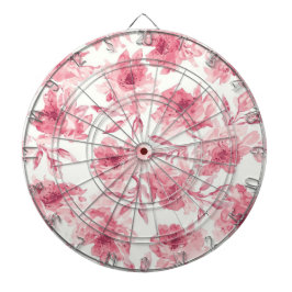 Blozende Roze Bloesems Waterverf Luchtig Bloemende Dartbord