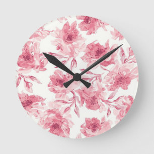 Blozende Roze Bloesems Waterverf Luchtige Bloemen Ronde Klok