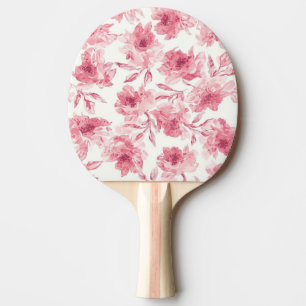 Blozende Roze Bloesems Waterverf Luchtige Bloemen Tafeltennisbatje